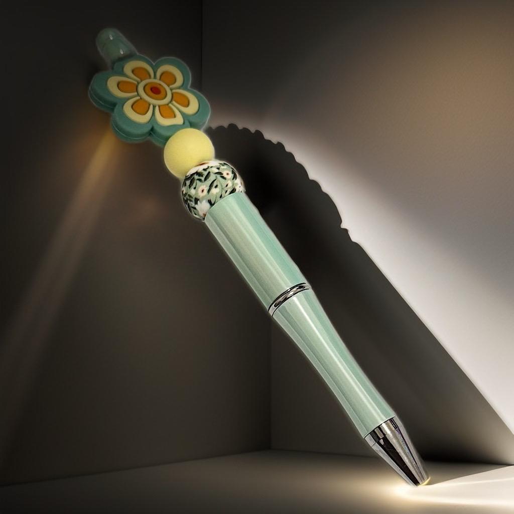 Elegant Floral Mint Green Pen – Stylish & Chic - GalaxyArtWork