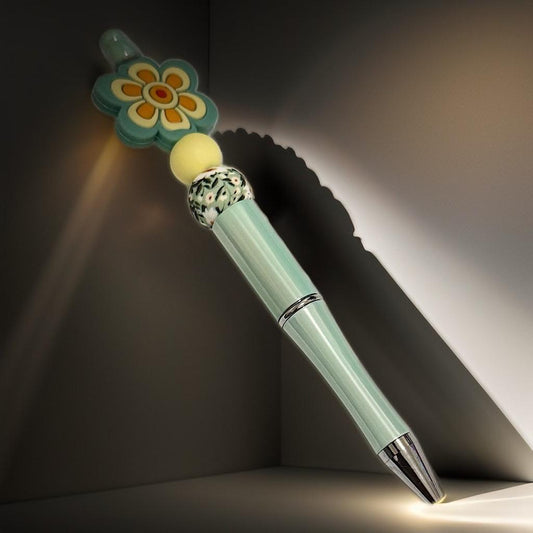 Elegant Floral Mint Green Pen – Stylish & Chic - GalaxyArtWork