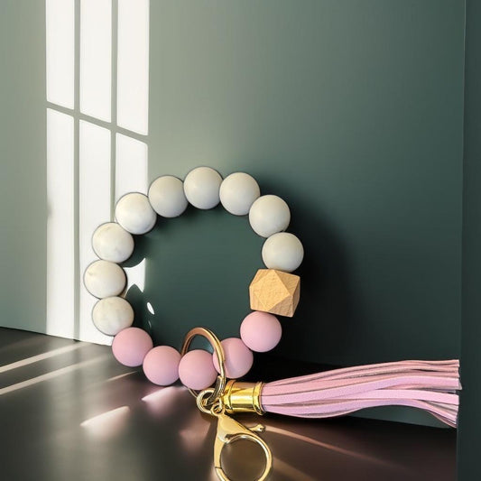 Elegant Pastel Keychain Bracelet - Chic & Minimalist