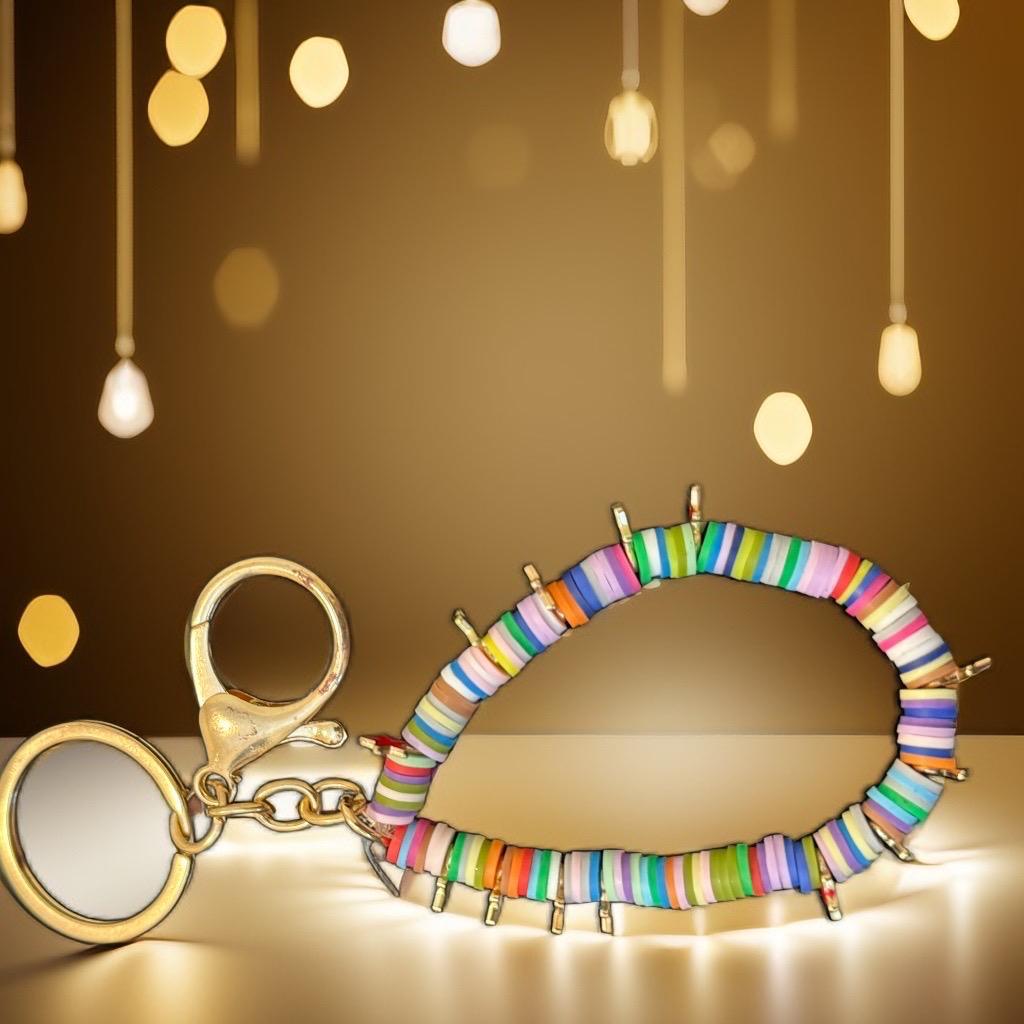 Colorful Disc Bead Keychain Bracelet – Vibrant & Playful Accessory