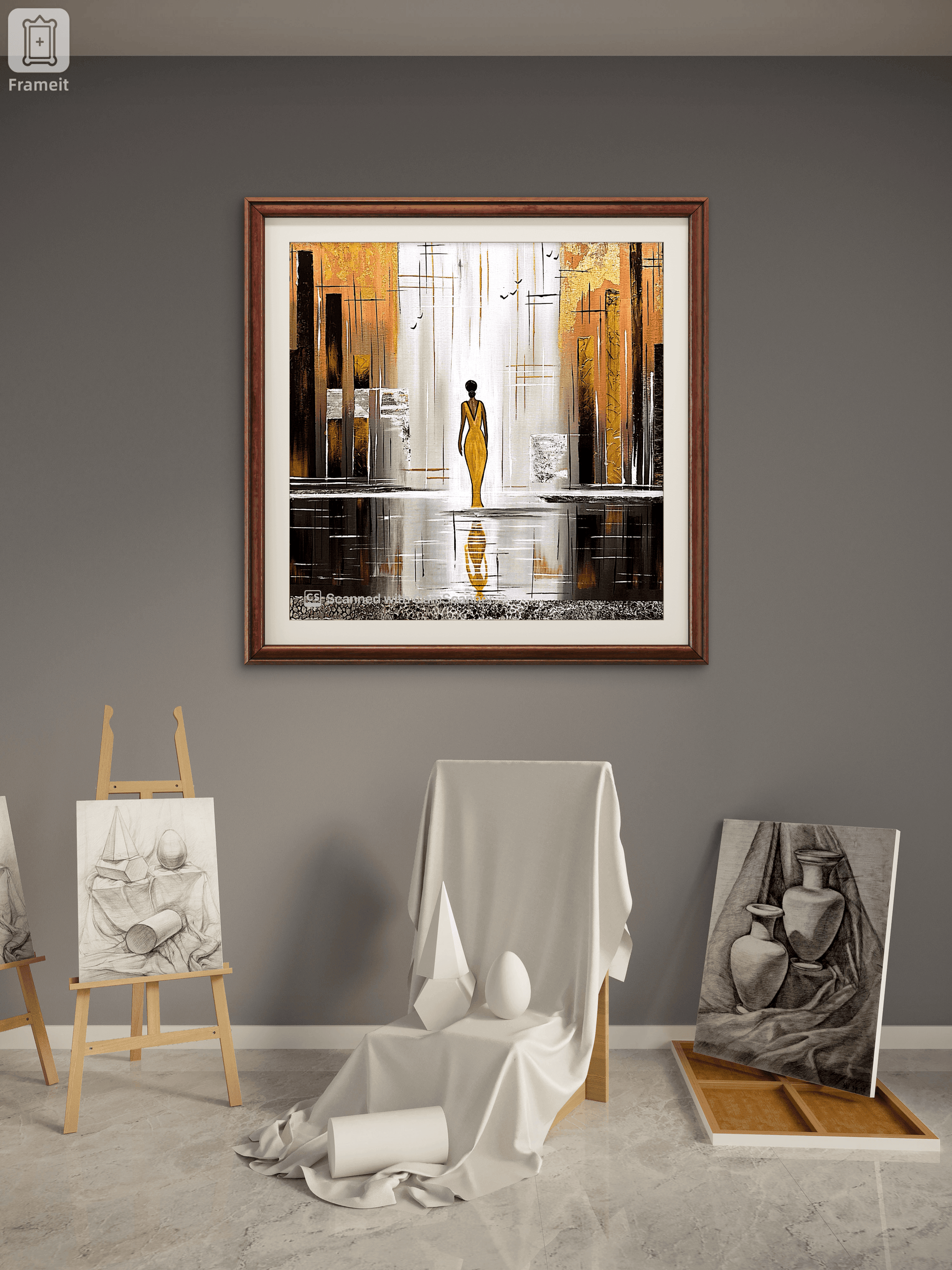 The Walk within– 24x24 Inch Modern Abstract Figurative Art on Canvas(unframed)