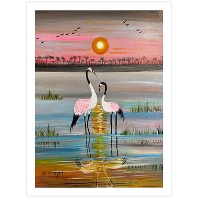 romantic-flamingos-at-sunset-reflection-of-love-unframed-print