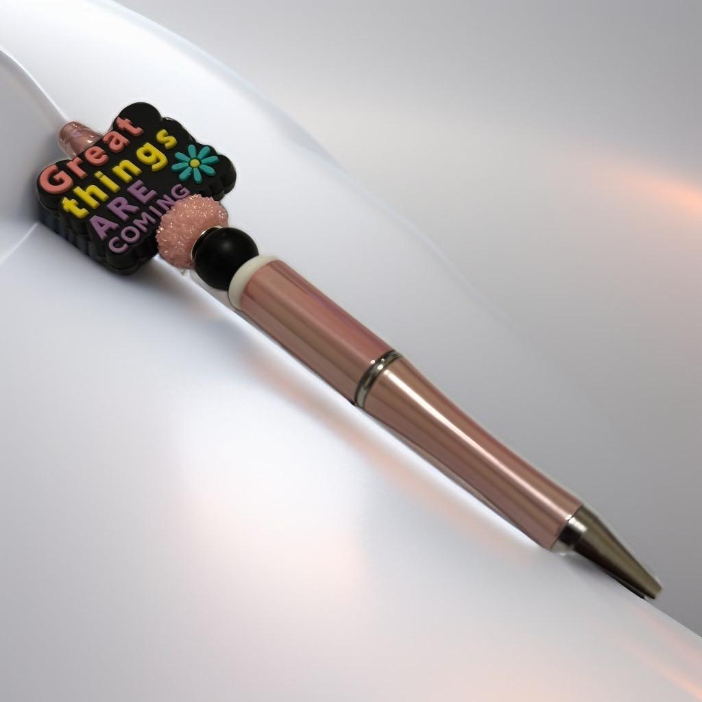 Inspirational Rose Gold Pen – "Great Things Are Coming" - GalaxyArtWork