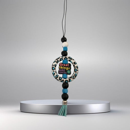 Great Things Are Coming Car Hanging - Leopard Print Edition