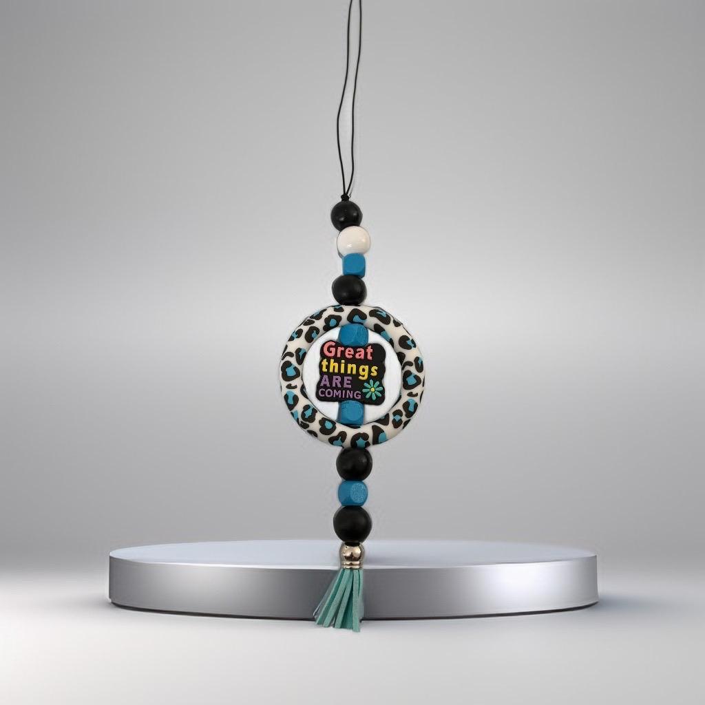 Handmade Inspirational Car Hanging – Decorative Beaded Auto Accessory