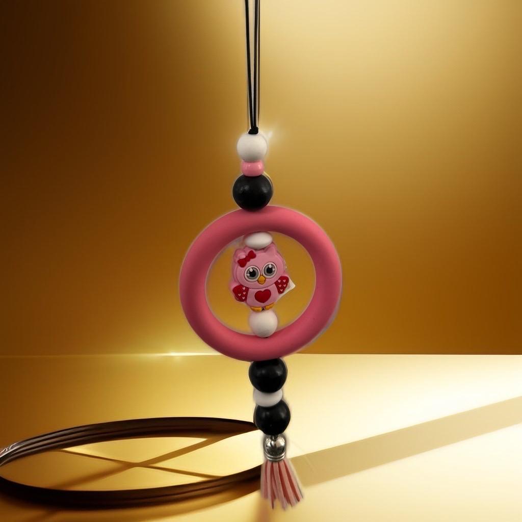 Cute Pink Owl Car Hanging - Adorable Charm for Your Car