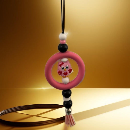 Cute Pink Owl Car Hanging - Adorable Charm for Your Car