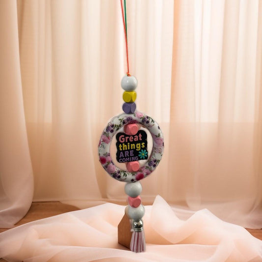 Handmade Inspirational Car Hanging – Decorative Beaded Auto Accessory