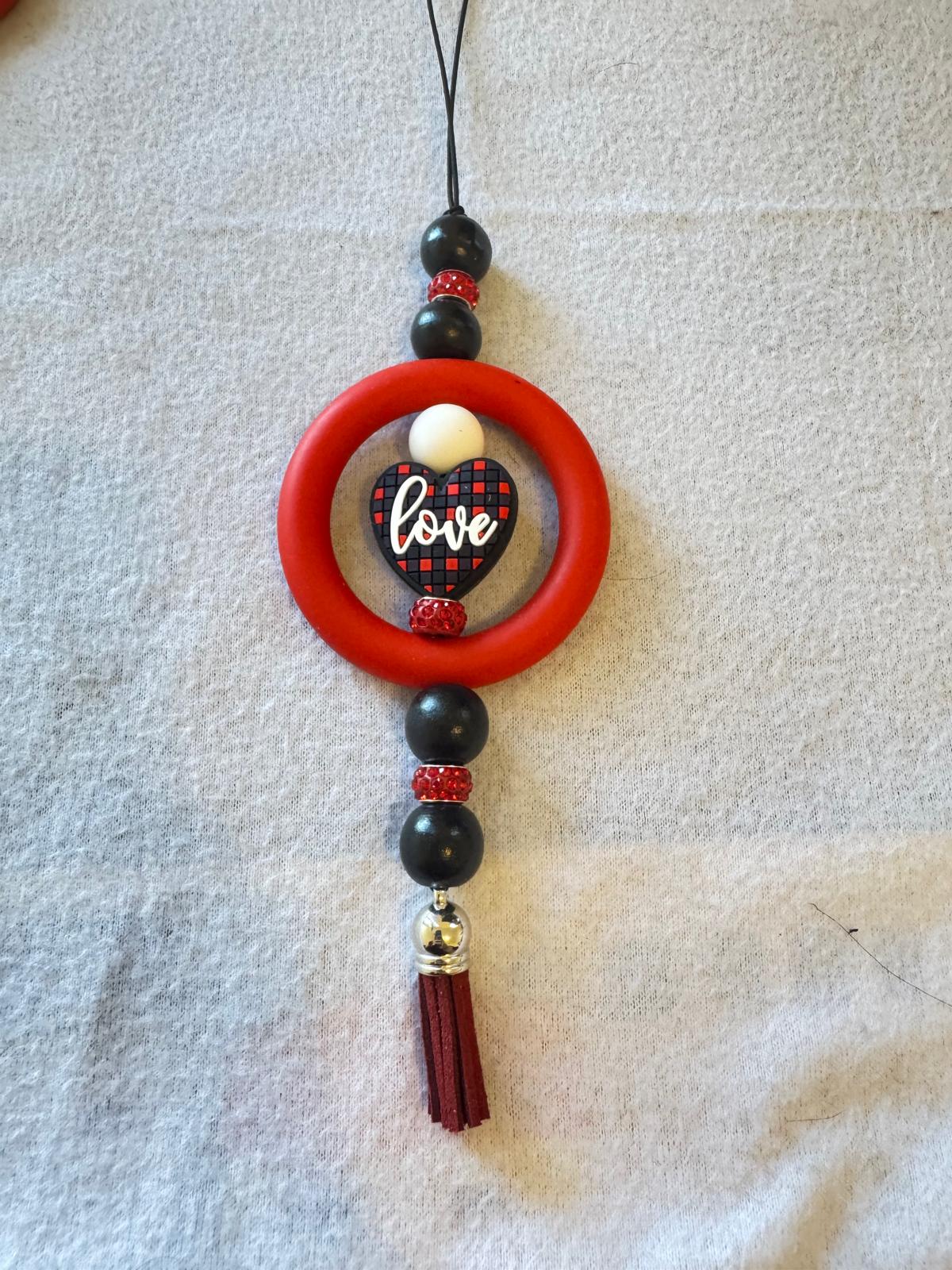 "Red & Black Love Car Charm"