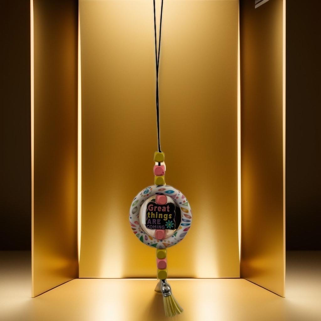 Handmade Inspirational Car Hanging – Decorative Beaded Auto Accessory