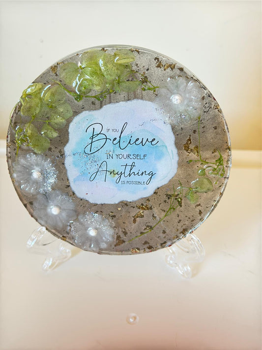 "Believe in Yourself" Elegant Floral Globe