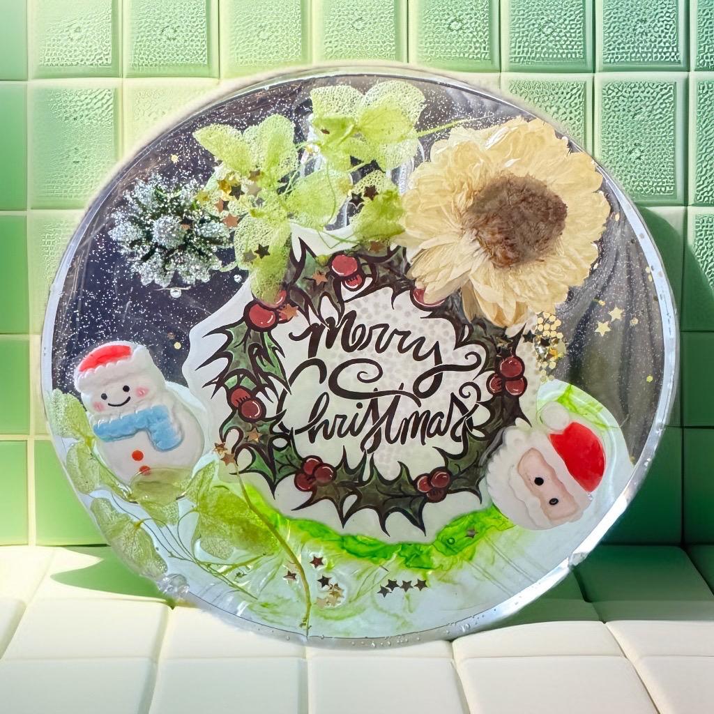 Festive "Merry Christmas" Holiday plate - GalaxyArtWork