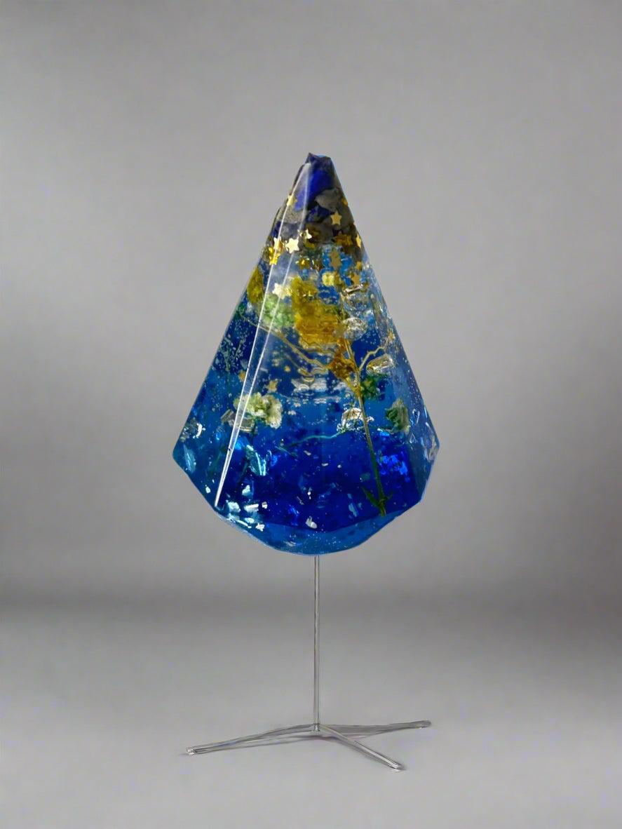 "Celestial Energy – Handmade Resin Obelisk" - GalaxyArtWork