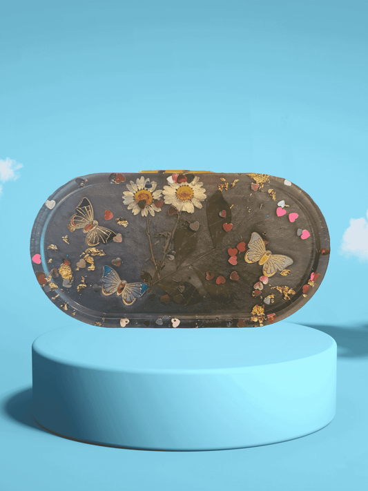 Enchanted Garden Resin Tray – Handmade Art and Craft Gift