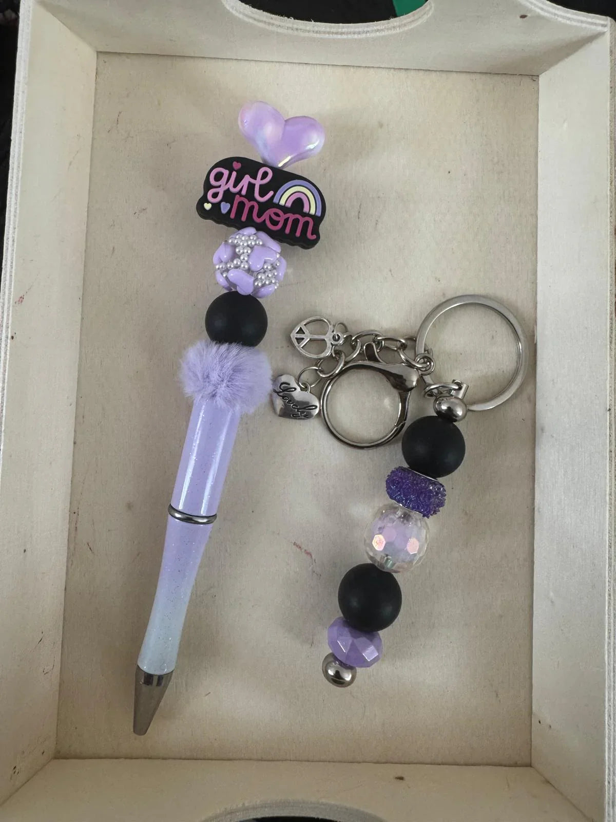 Colorful Beaded Pen & Keychain Gift Sets
