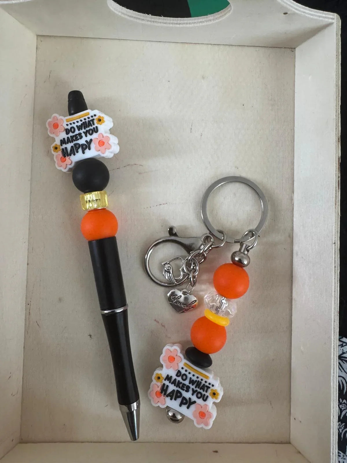 Colorful Beaded Pen & Keychain Gift Sets