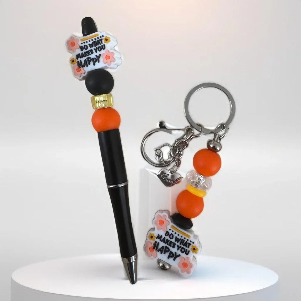Colorful Beaded Pen & Keychain Gift Sets