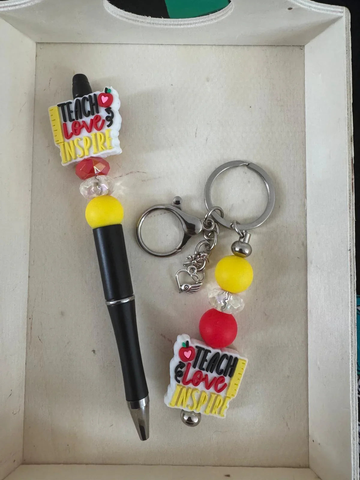 Colorful Beaded Pen & Keychain Gift Sets