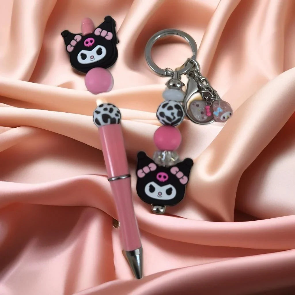 Colorful Beaded Pen & Keychain Gift Sets