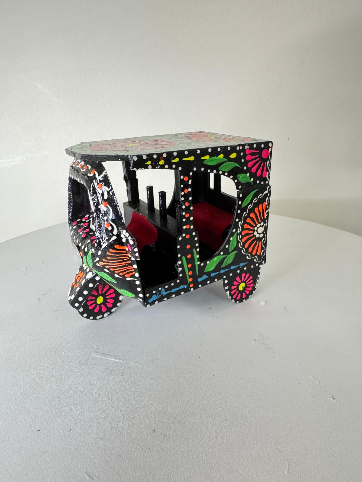 Handmade Miniature Rickshaw | Traditional Pakistani Truck Art Decor