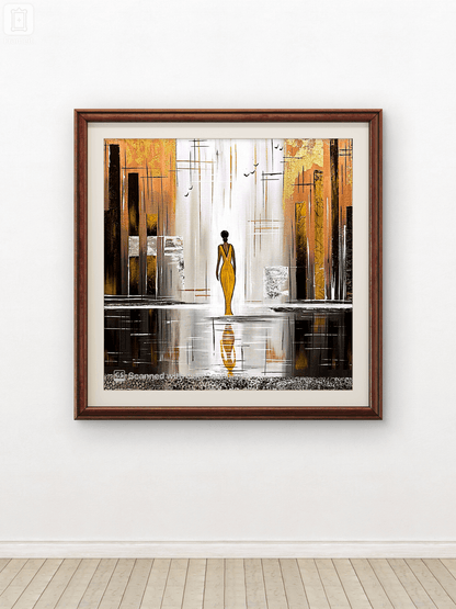 The Walk within– 24x24 Inch Modern Abstract Figurative Art on Canvas(unframed)