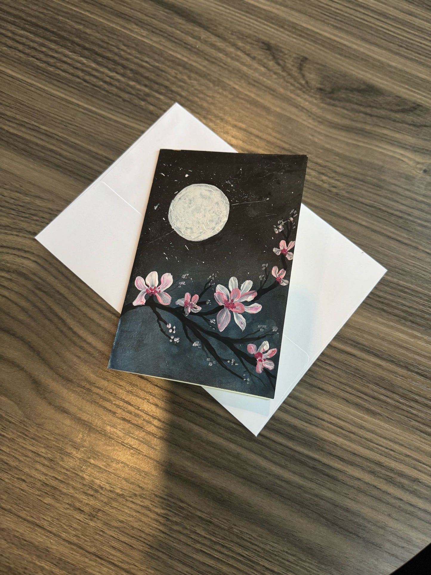 Floral design on greeting card