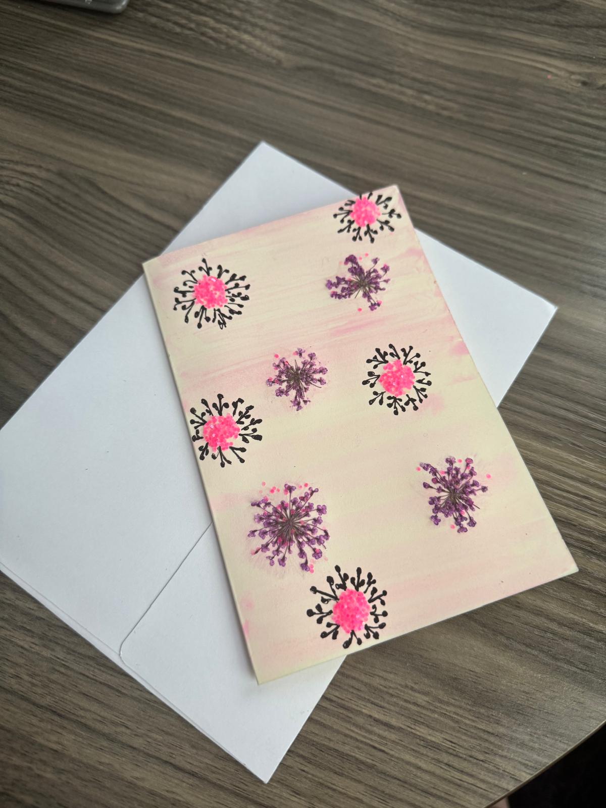 Card with floral design 