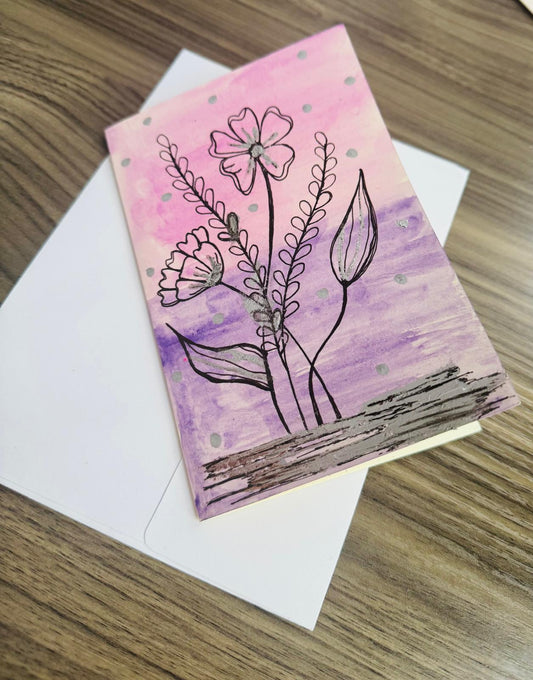 Card with floral design 