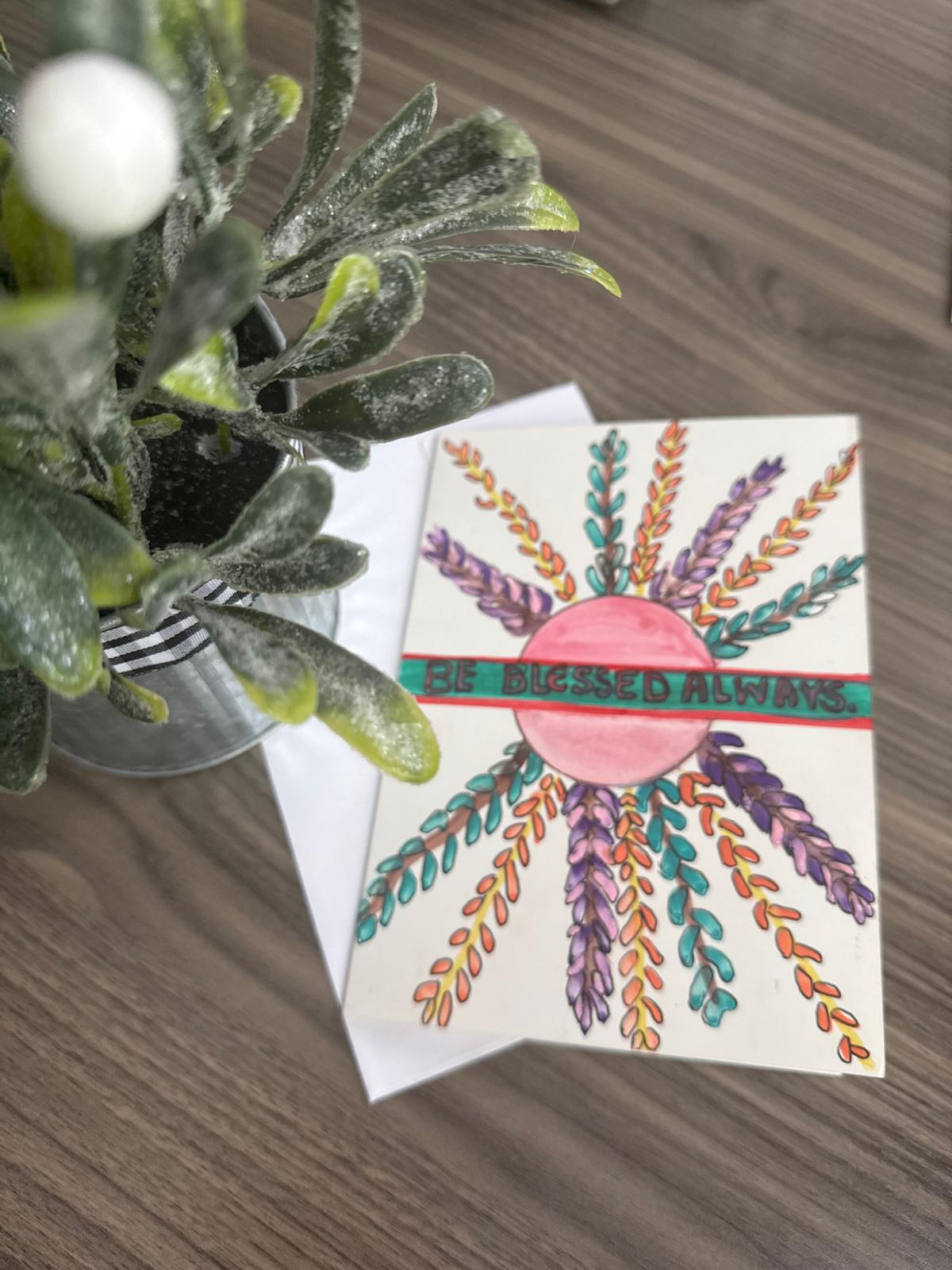 Decorative card with colorful design 