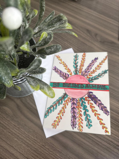 Decorative card with colorful design 