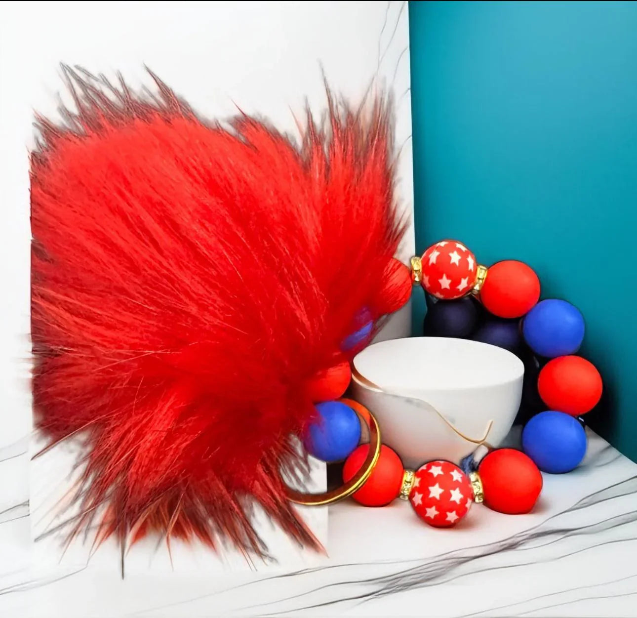 usa theme wristlet keychain bracelete