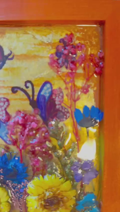 3D Butterfly & Dried Flower Resin Art